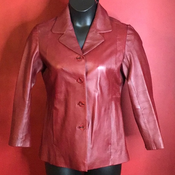 TRIBECA STUDIO LEATHER BLAZER SIZE PS* - Picture 1 of 6